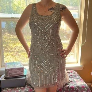 Gianni Bini silver sequin dress perfect condition worn once